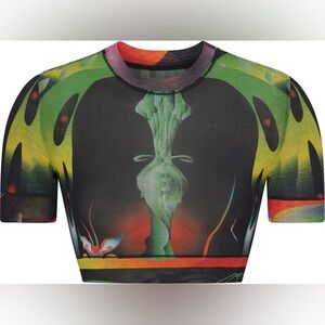 SKIMS Obsidian Print Summer Mesh Crop Top